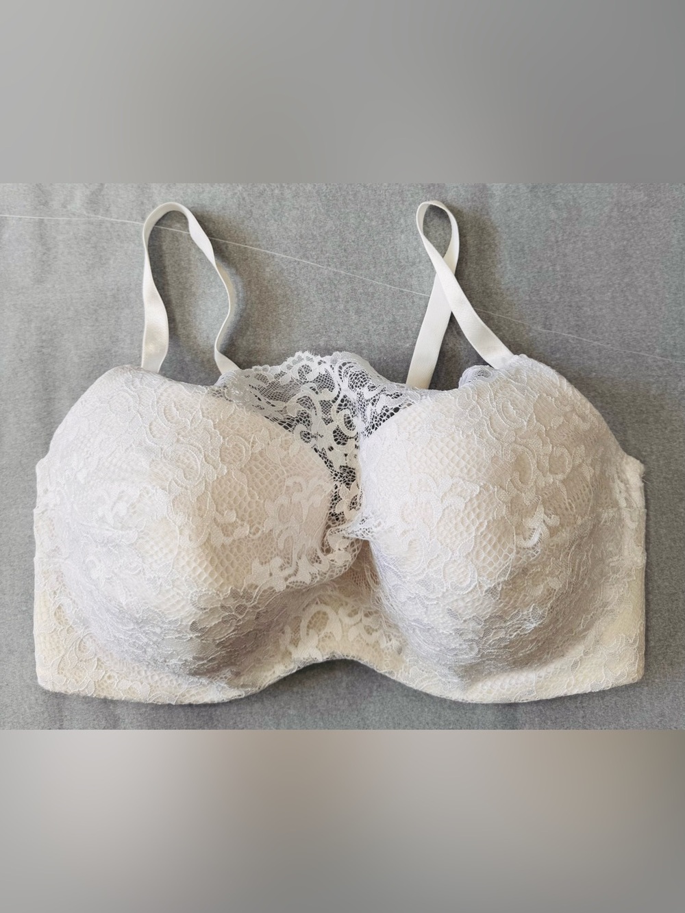 Soma White Lace Cami Overlay Full Coverage Underwire Bra Modesty Panel 40DD